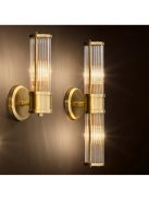 Claridges fali lámpa, dupla, antikolt sárgaréz kivitelben