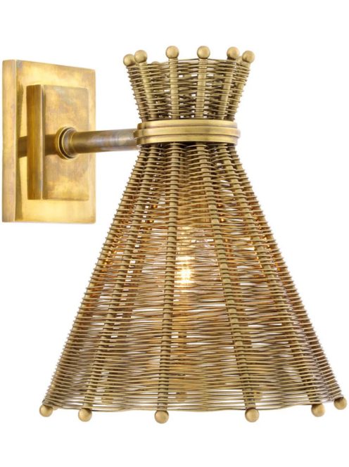 Fali lámpa Kon Tiki vintage sárgaréz kivitelben