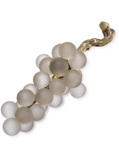 Object French Grapes fehér vintage sárgaréz kivitelben