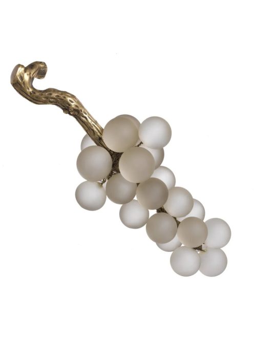 Object French Grapes fehér vintage sárgaréz kivitelben