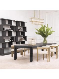 Atelier étkezőasztal, L, szénszürke tölgy furnér