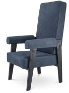 Milo magas szék, fekete tölgy, kék nubuk