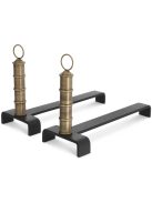 Andiron Vauxbons vintage sárgaréz bevonatú 2 darabos készlet