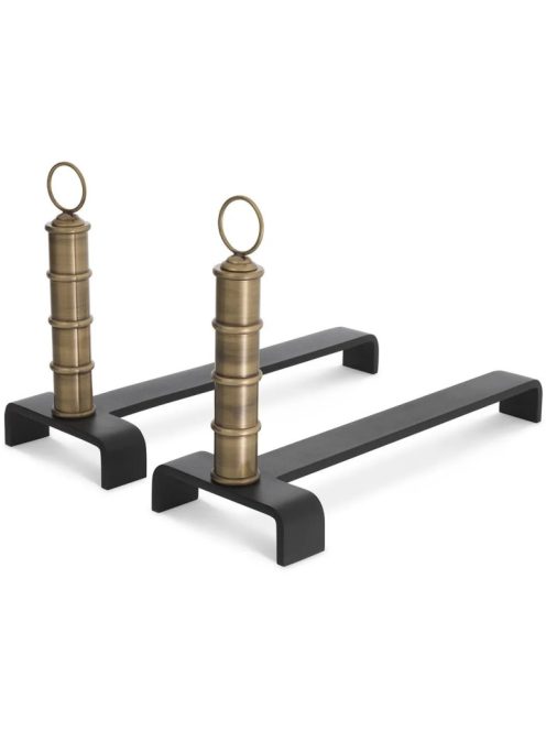 Andiron Vauxbons vintage sárgaréz bevonatú 2 darabos készlet