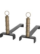 Andiron Vauxbons vintage sárgaréz bevonatú 2 darabos készlet
