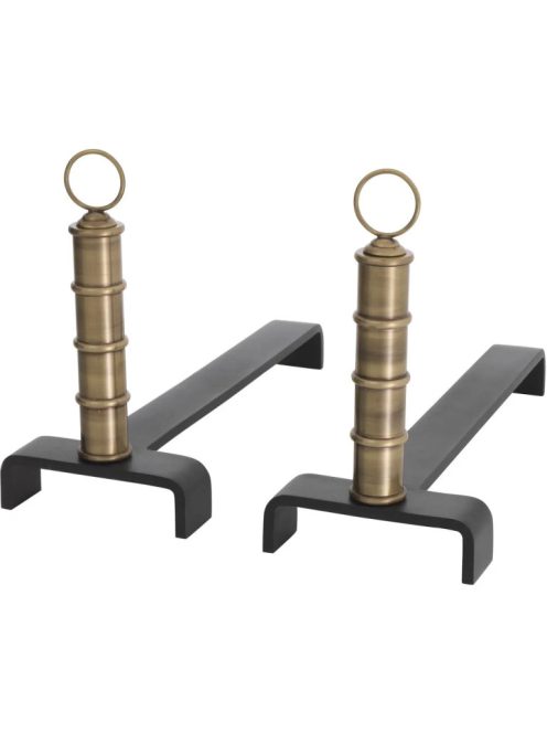 Andiron Vauxbons vintage sárgaréz bevonatú 2 darabos készlet
