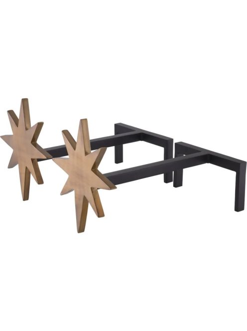 Andiron Star 2 darabos szett vintage sárgaréz kivitelben
