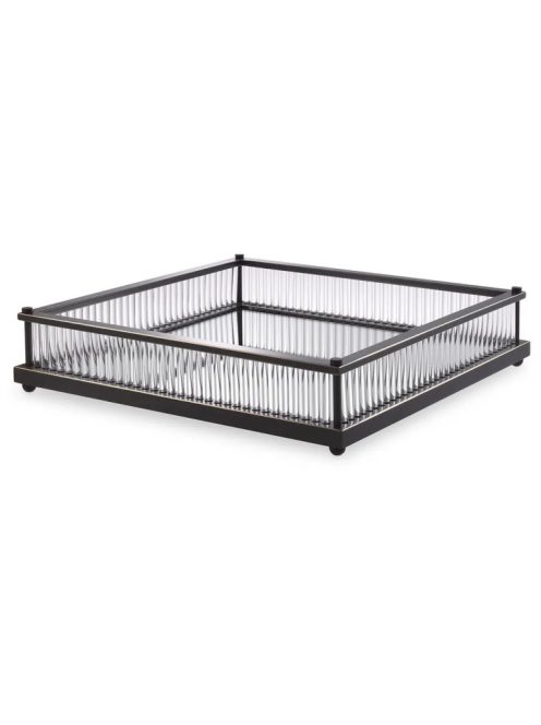 Tray Cora négyzet alakú bronz kiemelő felülettel
