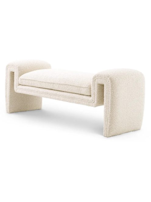 Bench Tondo S krémszínű bouclé pad