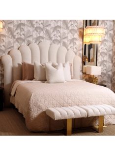 Headboard Trapezium bouclé krém