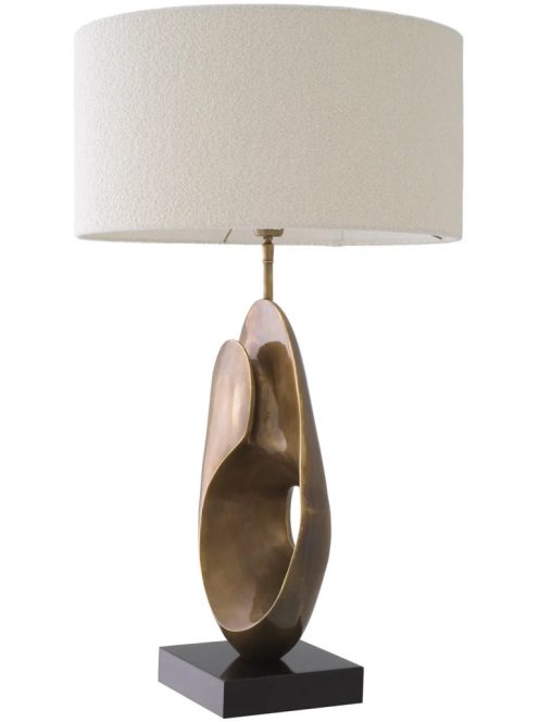 D'Ancona asztali lámpa, vintage sárgaréz kivitelben, ernyővel