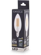 LED izzó gyertya C35 4W E14 4 db-os készlet