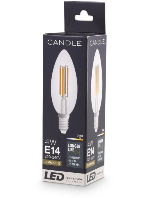 LED izzó gyertya C35 4W E14 4 db-os készlet