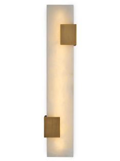 Furore fali lámpa, antik sárgaréz bevonattal, alabástrom