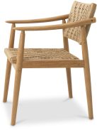 Coral Bay kültéri étkezőszék, natúr teakfa, műrattan, 2 db-os szett
