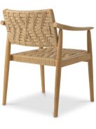 Coral Bay kültéri étkezőszék, natúr teakfa, műrattan, 2 db-os szett