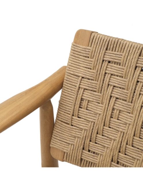 Coral Bay kültéri étkezőszék, natúr teakfa, műrattan, 2 db-os szett