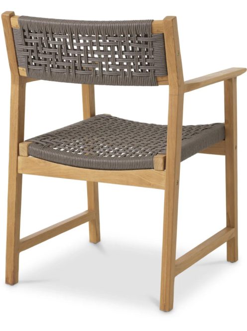Cancun kültéri étkezőszék, natúr teakfa, műrattan, 2 db-os szett