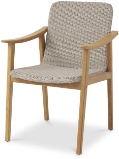 Honolulu kültéri étkezőszék, natúr teakfa, műrattan
