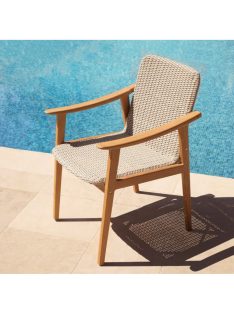 Honolulu kültéri étkezőszék, natúr teakfa, műrattan