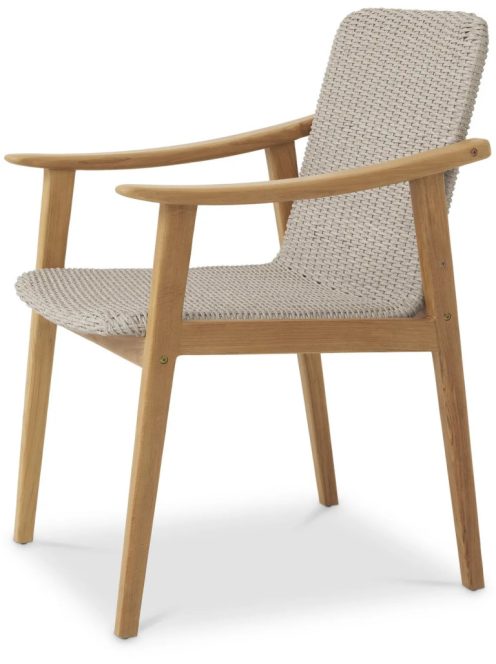 Honolulu kültéri étkezőszék, natúr teakfa, műrattan