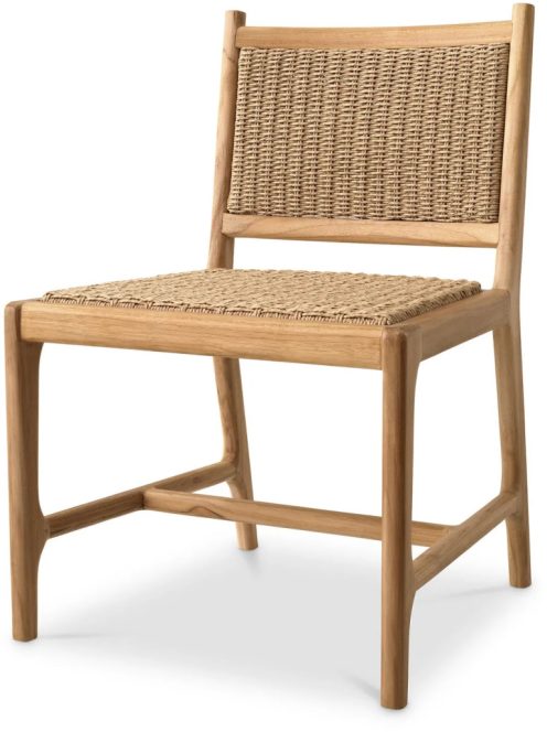 Pivetti kültéri étkezőszék, natúr teakfa, műrattan