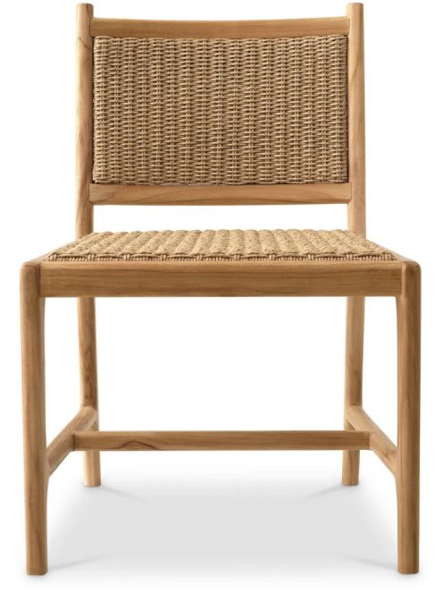 Pivetti kültéri étkezőszék, natúr teakfa, műrattan