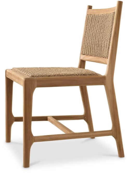 Pivetti kültéri étkezőszék, natúr teakfa, műrattan