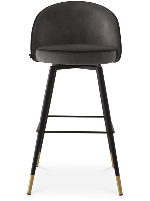 Cooper roche sötétszürke bársony bárszék, 2 db-os szett