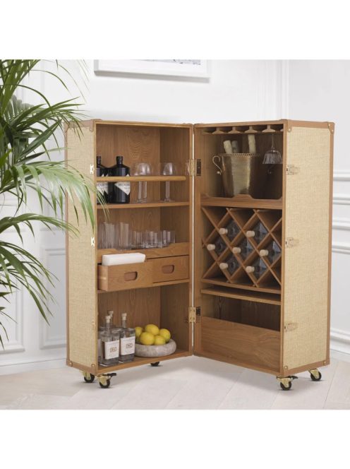 Martini Bianco rattan hatású bárszekrény