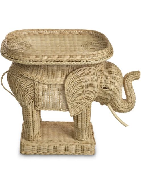 Elefánt alakú rattan kisasztal