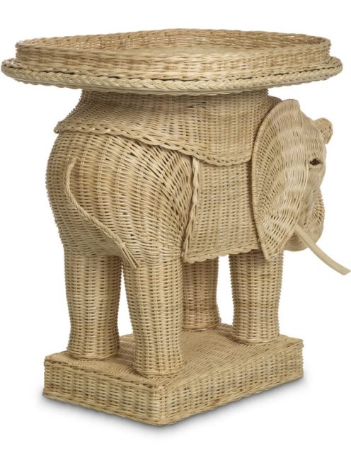 Elefánt alakú rattan kisasztal