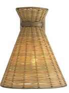 Kon Tiki fali lámpa, vintage sárgaréz bevonattal, natúr rattan