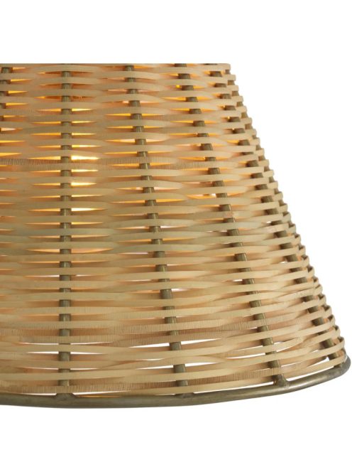 Kon Tiki fali lámpa, vintage sárgaréz bevonattal, natúr rattan