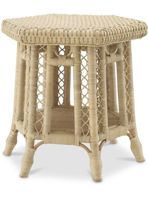 Saba Hexagon natúr rattan kisasztal