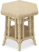 Saba Hexagon natúr rattan kisasztal