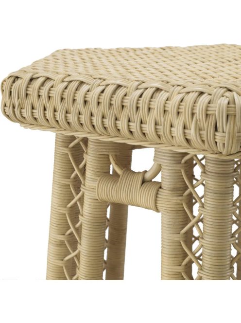 Saba Hexagon natúr rattan kisasztal