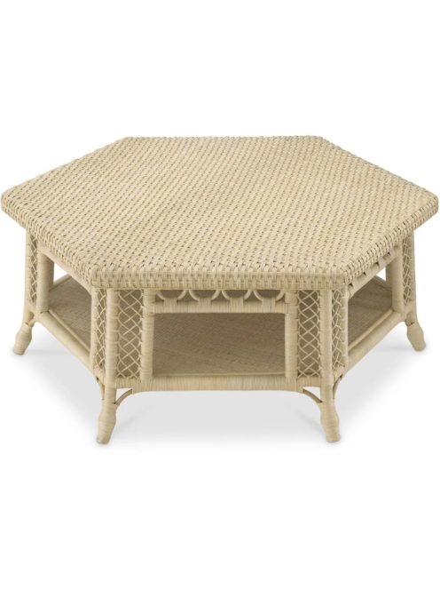 Saba Hexagon dohányzóasztal, natúr rattan
