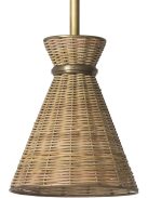 Kon Tiki medál, vintage sárgaréz bevonattal, natúr rattan