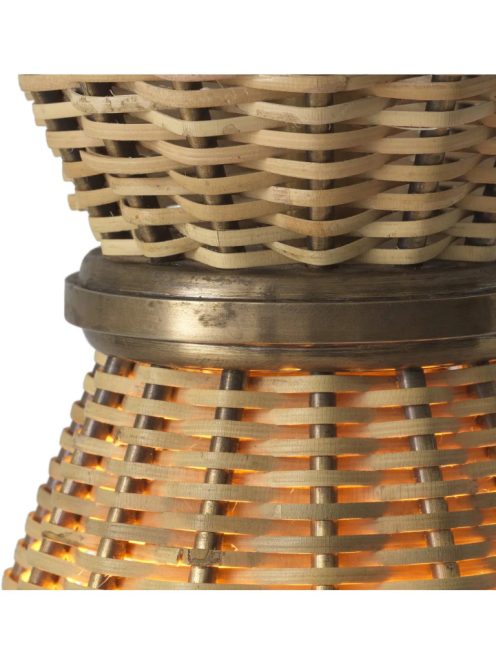 Kon Tiki medál, vintage sárgaréz bevonattal, natúr rattan