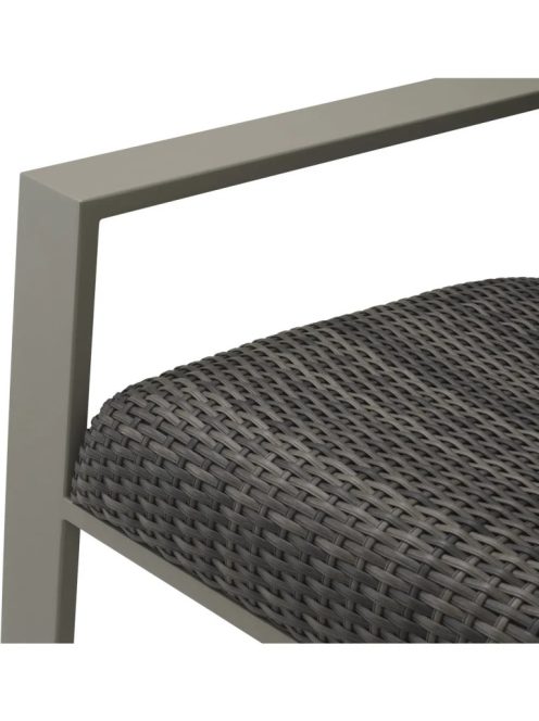 Belle Vue kültéri kanapé, szürke műrattan felülettel