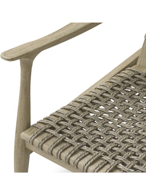 Manzo kültéri szék, antikolt szürke teakfa kötéllel