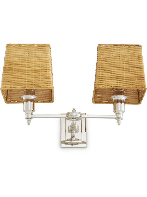 Lexington fali lámpa, dupla nikkel bevonattal, rattan ernyőkkel