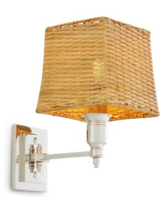 Lexington fali lámpa, nikkel bevonattal, rattan ernyővel