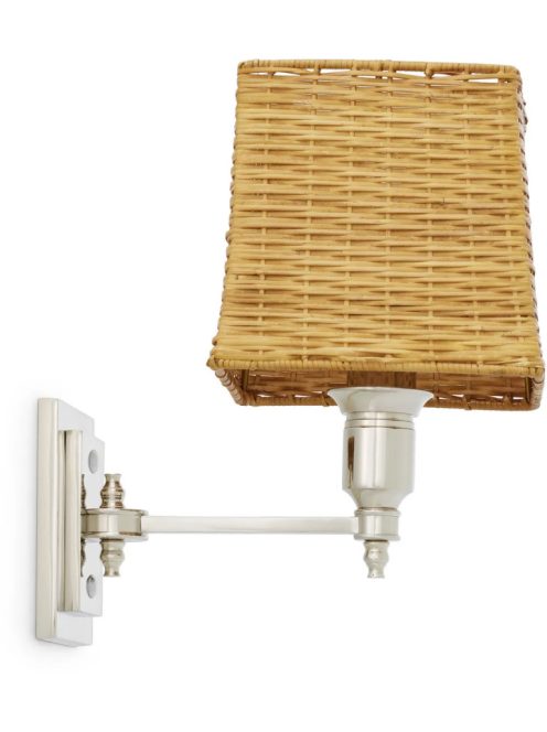 Lexington fali lámpa, nikkel bevonattal, rattan ernyővel