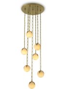 CDJ Chandelier Alesa L antik sárgaréz bevonatú alabástrom