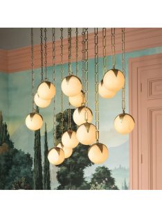   CDJ Chandelier Alesa L antik sárgaréz bevonatú alabástrom