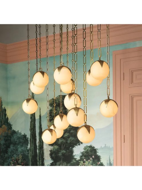 CDJ Chandelier Alesa L antik sárgaréz bevonatú alabástrom