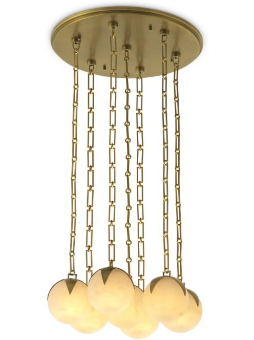 CDJ Chandelier Alesa L antik sárgaréz bevonatú alabástrom