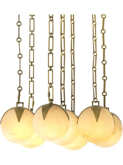 CDJ Chandelier Alesa L antik sárgaréz bevonatú alabástrom